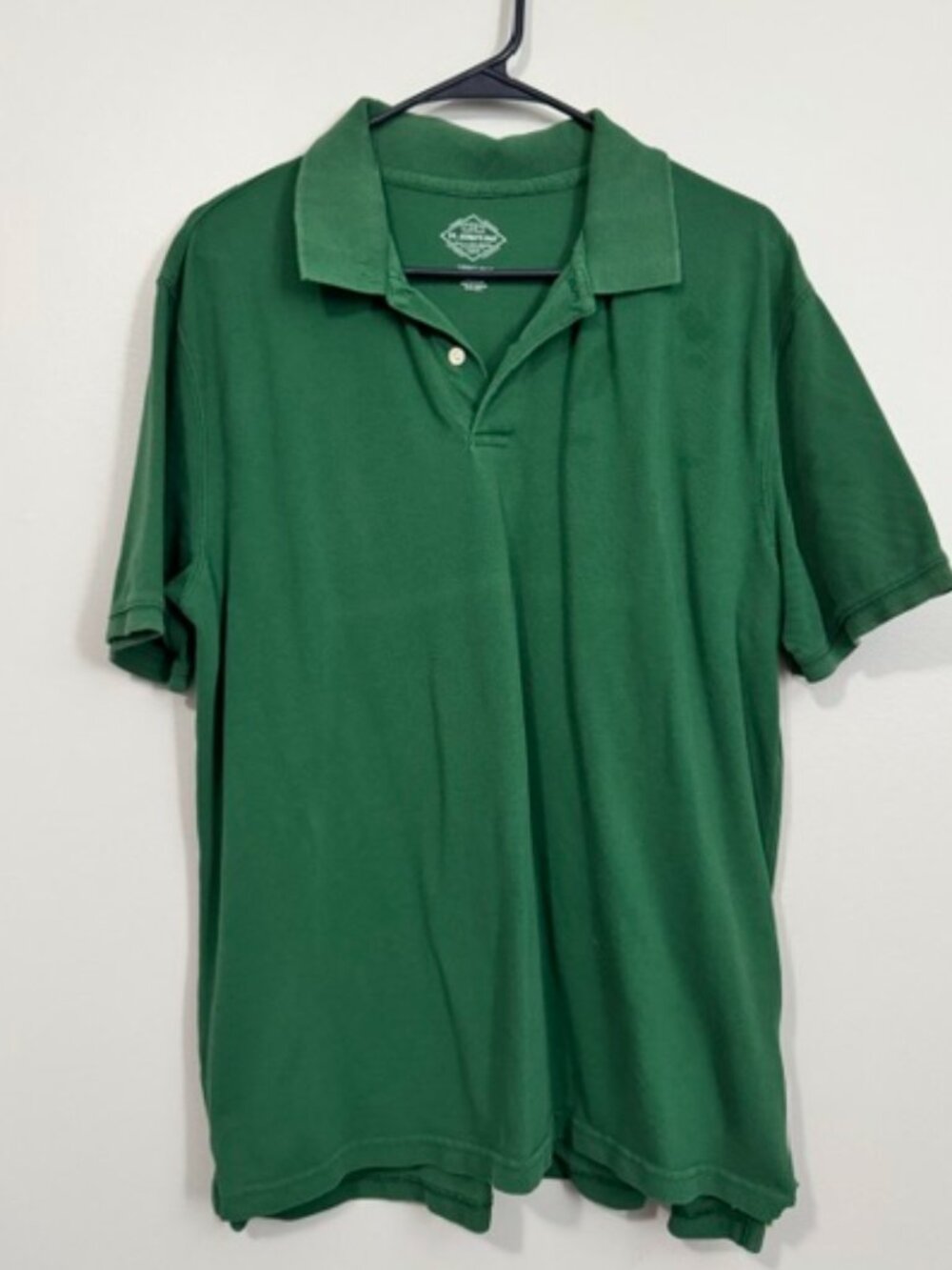 Men's St John's Bay Short Sleeve Polo Shirt Color Green Size Large